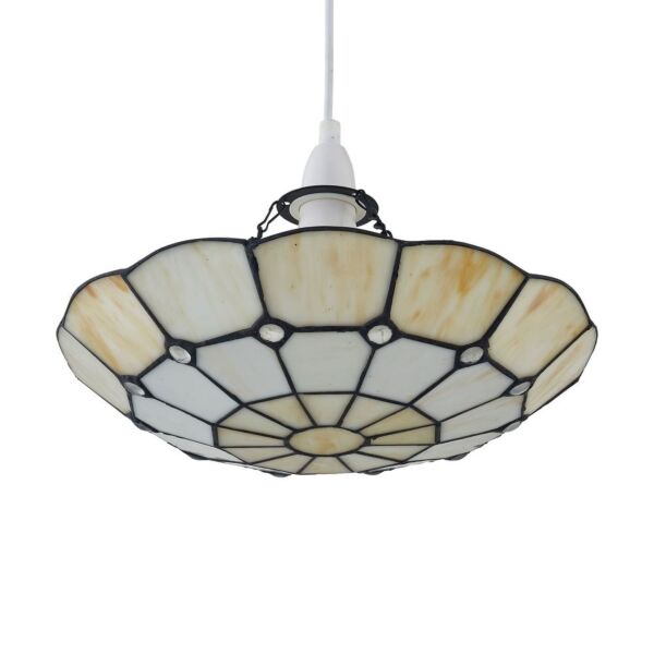 Brixham - Tiffany Coloured Glass Uplighter Easy Fit Pendant Shade