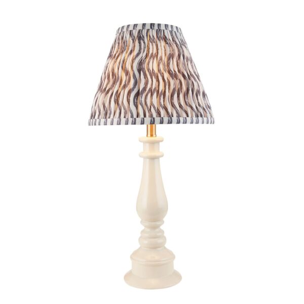 Endon Lighting - Myrtle & Ripple 25cm - 116323 - White Warm Brass Grey Table Lamp With Shade