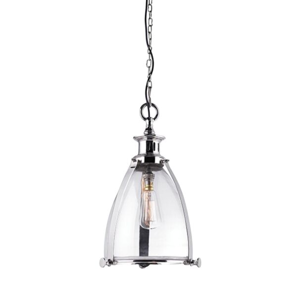Endon Lighting - Storni - EH-STORNI-L - Nickel Clear Glass Ceiling Pendant Light