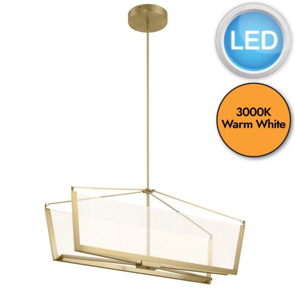 Quintiesse - Calters - QN-CALTERS-ISLE-CG - LED Champagne Gold Bar Ceiling Pendant Light