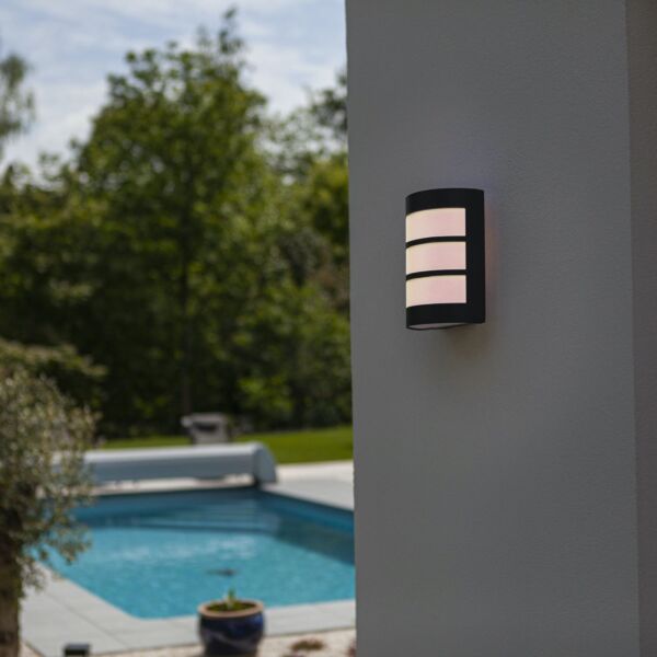 Set of 2 Nila - Dark Grey Opal IP44 Outdoor Wall Washer Lights