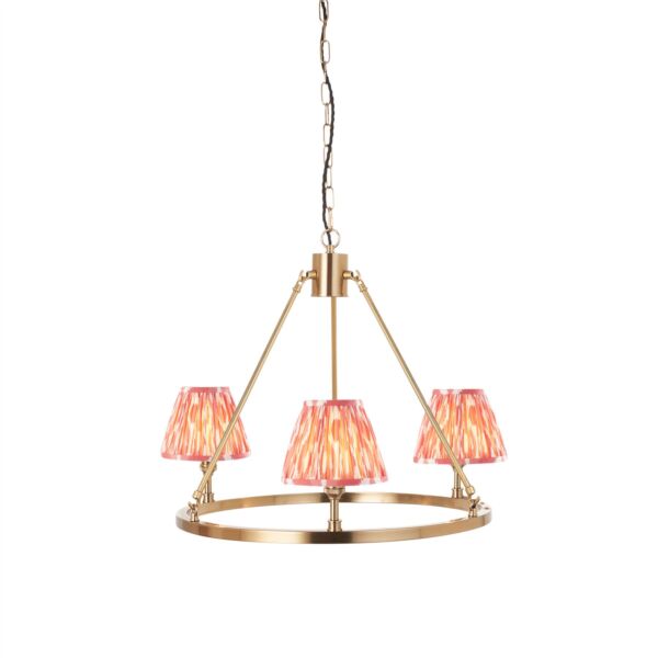 Endon Lighting - Chester - 114529 - Aged Brass Pink 3 Light Ceiling Pendant Light