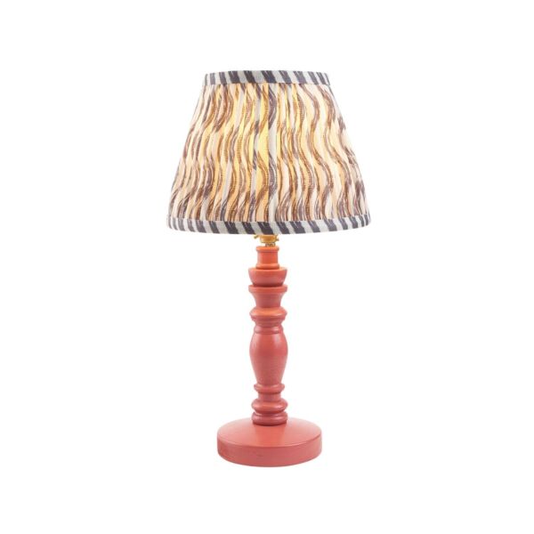 Endon Lighting - Bibury & Ripple 20cm - 114270 - Pink Aged Brass Grey Table Lamp With Shade