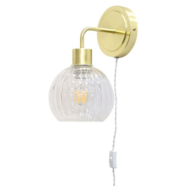 Toby - Satin Brass Plug in Wall Light