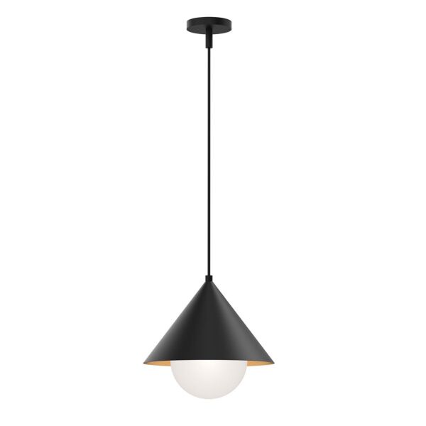 Elstead Lighting - Remyck - ALM-REMYCK-P-BK - Black Opal Glass Ceiling Pendant Light
