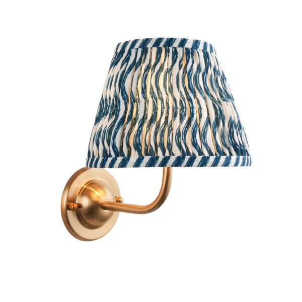 Endon Lighting - Dome Arc & Ripple 20cm - 115952 - Aged Brass Blue Wall Light