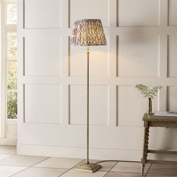 Endon Lighting - Lille - 118006 - Antique Brass Grey Floor Lamp