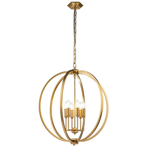 Feiss Lighting - Corinne - FE-CORINNE-6P-L-BB - Brass 6 Light Ceiling Pendant Light