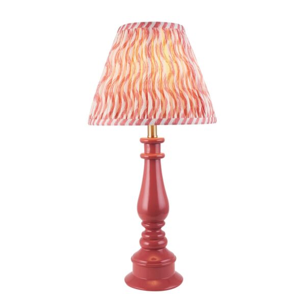 Endon Lighting - Myrtle & Ripple 25cm - 116360 - Pink Warm Brass Table Lamp With Shade