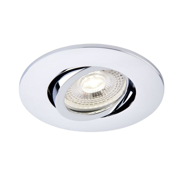 Saxby Lighting - Saxby ShieldONE 75 - 109808 & 111580 - Chrome Tilt Recessed Fire Rated Ceiling Downlight