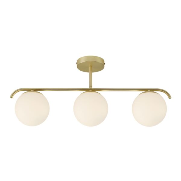 Nordlux - Grant - 2010583035 - Brushed Brass Opal Glass 3 Light Bar Ceiling Pendant Light