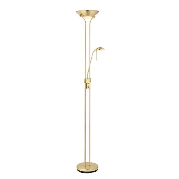 Endon Lighting - Rome - ROME-SB - Chrome Opal Glass Mother & Child Floor Lamp