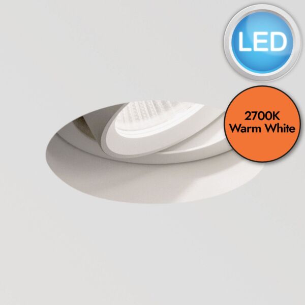 Astro Lighting - Trimless Round Adjustable LED 1248010 - Textured White Downlight/Recessed Spot Light