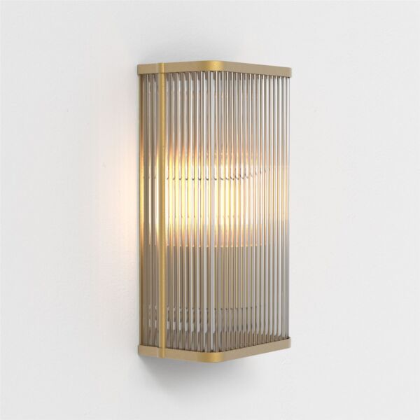 Astro Lighting - Avignon - 1427010 - Antique Brass Clear Ribbed Glass Wall Washer Light