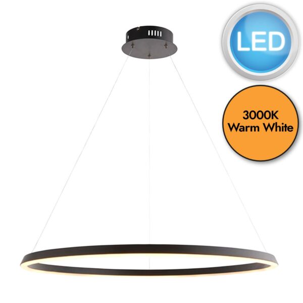 Endon Lighting - Staten - 80628 - LED Black White Ceiling Pendant Light