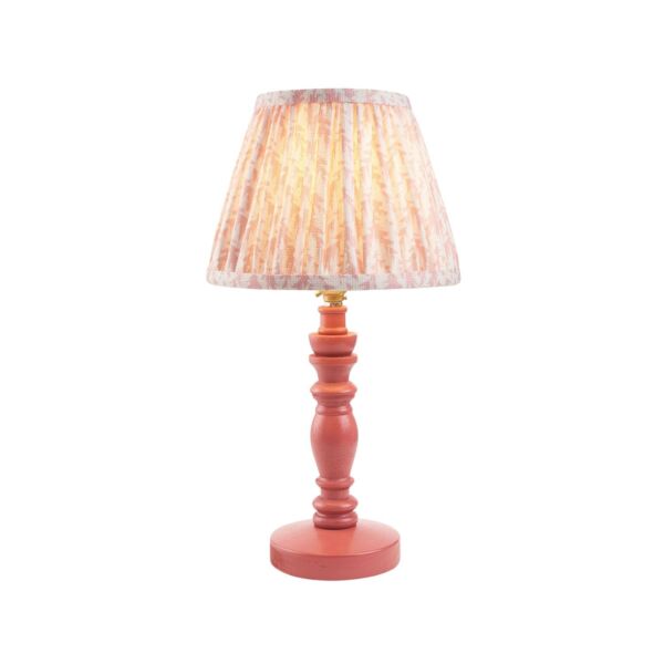 Endon Lighting - Bibury & Leaf 20cm - 114269 - Pink Aged Brass Peach Table Lamp With Shade