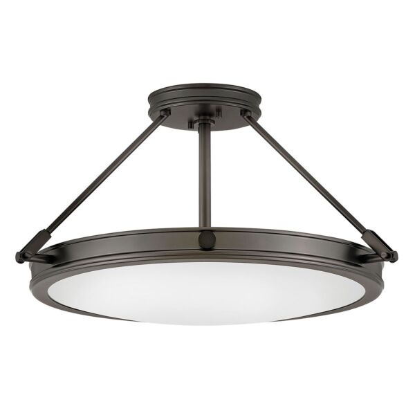 Hinkley Lighting - Collier - HK-COLLIER-SF-M-BX - Black Frosted Glass 4 Light Flush Ceiling Light