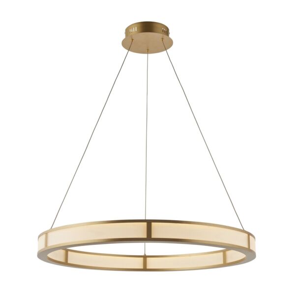 Endon Lighting - Classic Ribbed Hoop - 111334 - LED Gold Frosted Ceiling Pendant Light