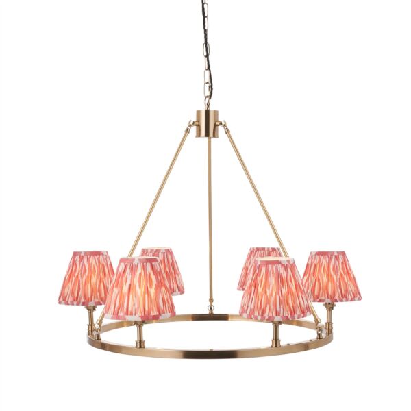 Endon Lighting - Chester - 114510 - Aged Brass Pink 6 Light Ceiling Pendant Light