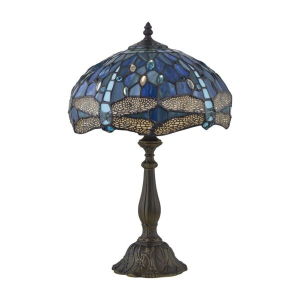 Beaumont - Tiffany Dragonfly Coloured Glass 47cm Table Lamp
