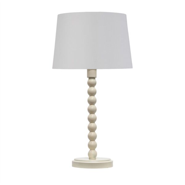 Bobbin - Ivory Lamp with White & Chrome Shade