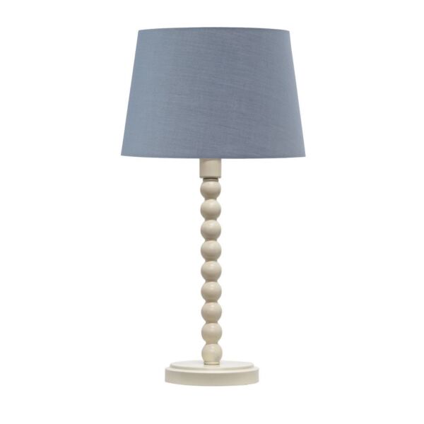 Bobbin - Ivory Lamp with Grey Cotton Shade