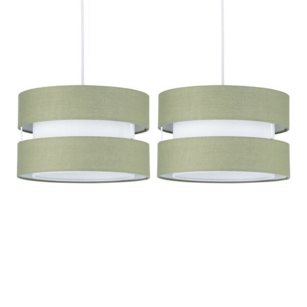 Set of  2 Benni - Sage Green 26cm Pendant Shades