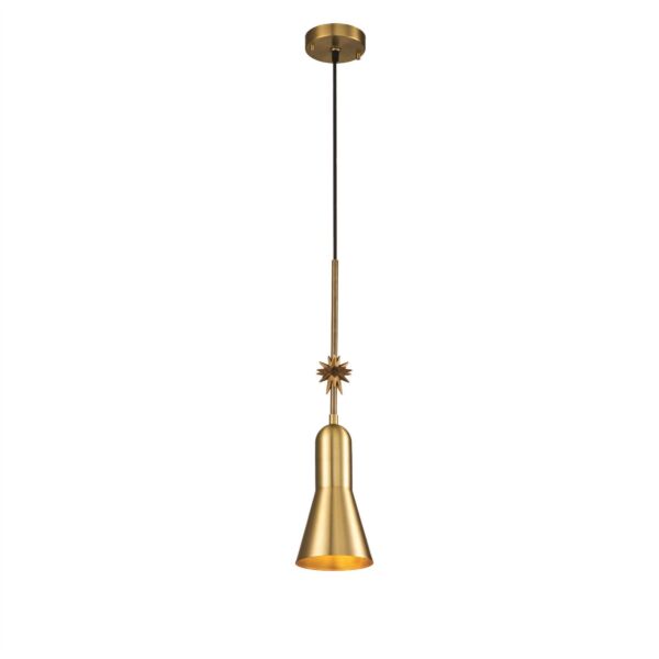 Elstead Lighting - Etoile - ETOILE-P-S-AB - Aged Brass Gold Leaf Ceiling Pendant Light