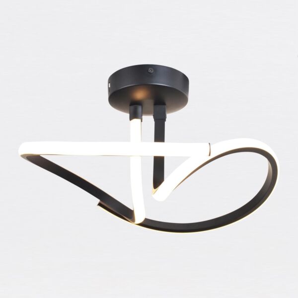 Matt Black LED Swirl Ceiling Light