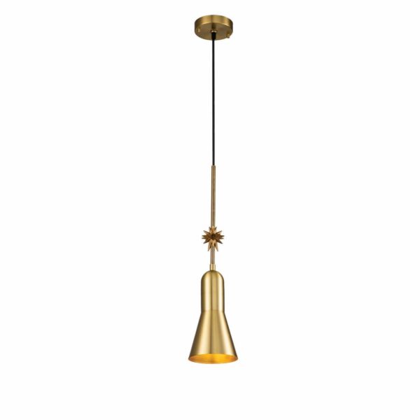 Elstead Lighting - Etoile - ETOILE-P-S-AB - Aged Brass Gold Leaf Ceiling Pendant Light
