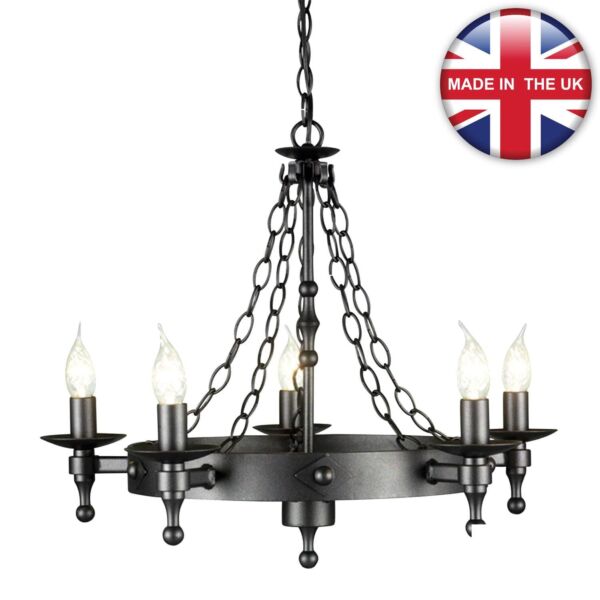 Elstead - Warwick WR5-GRAPHITE Chandelier
