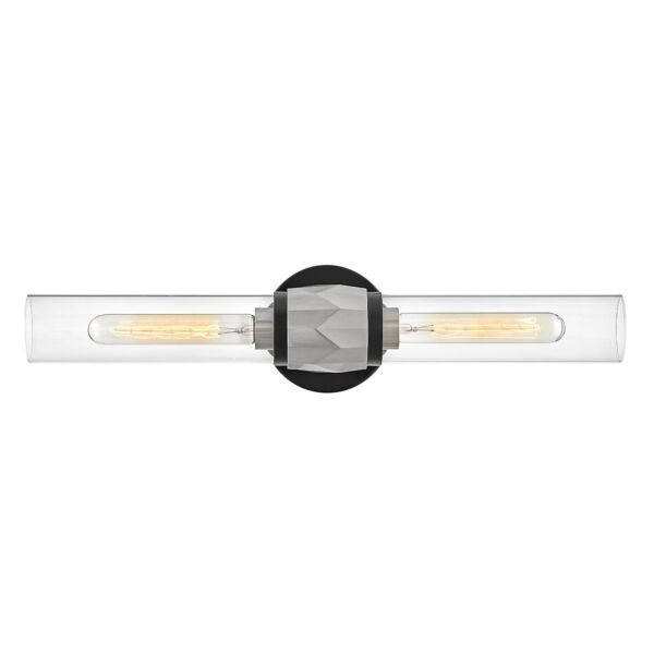 Hinkley Lighting - Ellison - HK-ELLISON2-BK-BN - Black Brushed Nickel Clear Glass 2 Light IP44 Bathroom Wall Light