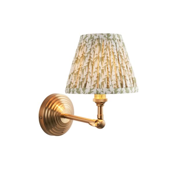 Endon Lighting - Obelisk Wing & Leaf 16cm - 115707 - Aged Brass Green Wall Light