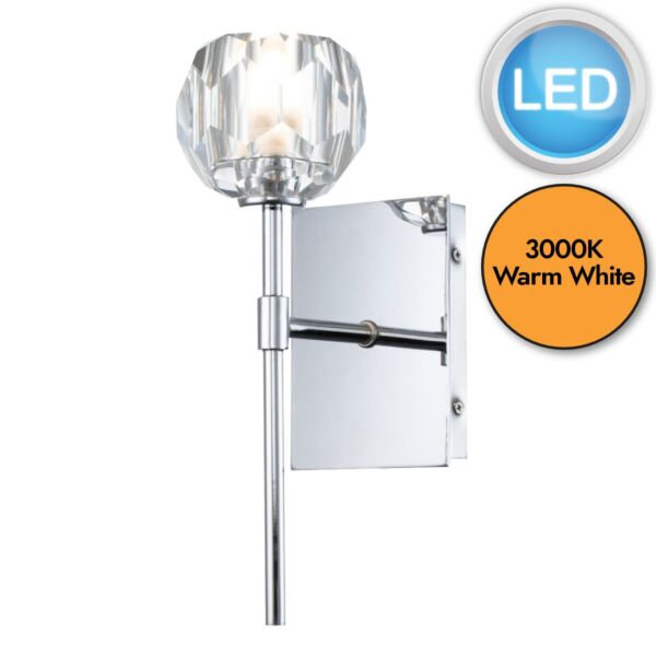 Quintiesse - Regalia - QN-REGALIA1-PC-BATH - LED Chrome Clear Glass IP44 Bathroom Wall Light