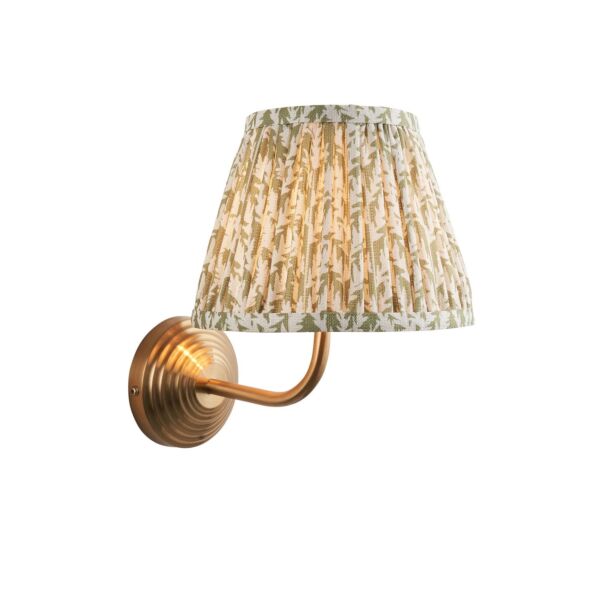 Endon Lighting - Obelisk Arc & Leaf 20cm - 116000 - Aged Brass Green Wall Light