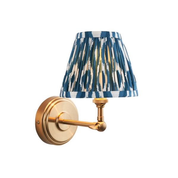 Endon Lighting - Step Wing & Ikat 16cm - 115785 - Aged Brass Blue Wall Light