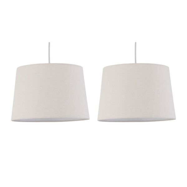 Set of 2 Zoey - Natural Linen Easy Fit Pendant or Lamp Shades