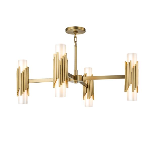 Elstead Lighting - Marvele - MARVELE8-AB-OPAL - Aged Brass Opal Glass 8 Light Ceiling Pendant Light