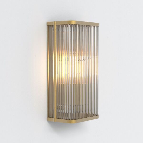 Astro Lighting - Avignon - 1427010 - Antique Brass Clear Ribbed Glass Wall Washer Light
