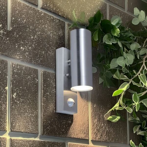 Rado - Stainless Steel IP44 Outdoor Motion Sensor Up Down GU10 Wall Light