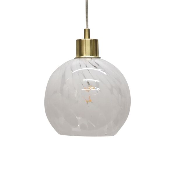 Confetti - Glass Globe with Satin Brass Pendant Fitting