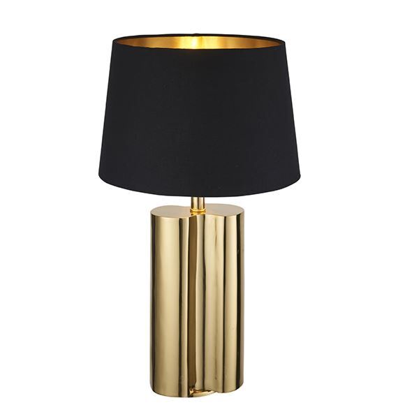Endon Lighting - Calan - 93137 - Gold Black Table Lamp With Shade