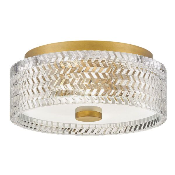 Hinkley Lighting - Elle - HK-ELLE-F-S-HB - Heritage Brass Clear Crystal Glass 2 Light Flush Ceiling Light