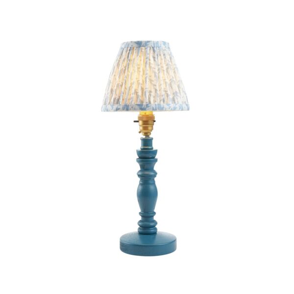 Endon Lighting - Bibury & Leaf 16cm - 115890 - Blue Aged Brass Table Lamp With Shade