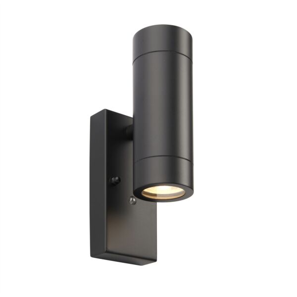 Blaze - Black Outdoor Up Down Photocell Sensor Wall Light