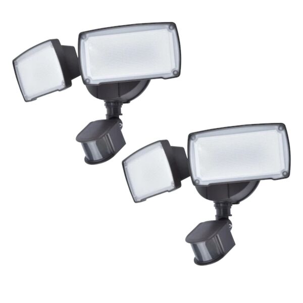Set of 2 Chimera - LED Black Clear 2 Light IP54 Outdoor Sensor Floodlights