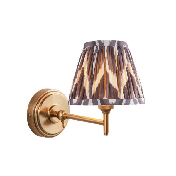 Endon Lighting - Step Fold & Zigzag 16cm - 115791 - Aged Brass Grey Wall Light