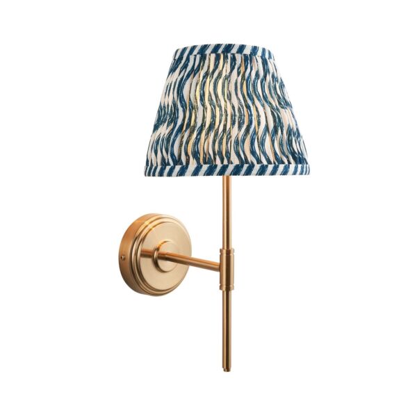 Endon Lighting - Step T Bar & Ripple 20cm - 116057 - Aged Brass Blue Wall Light