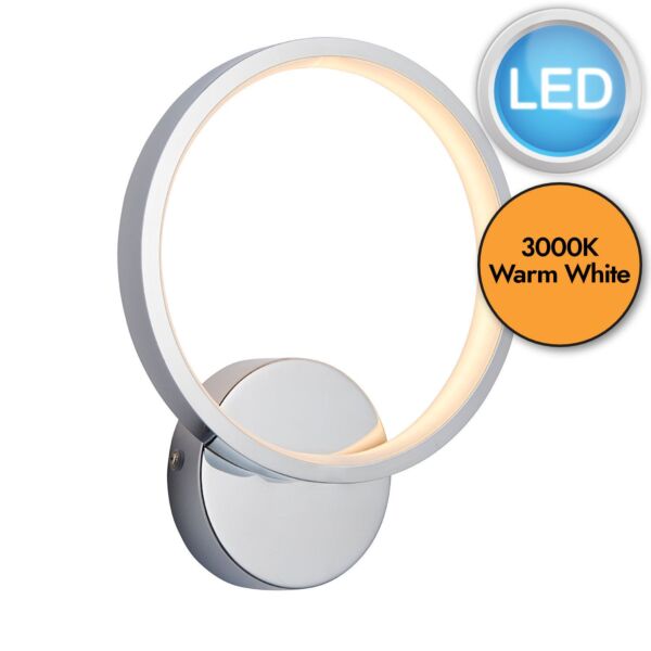 Endon Lighting - Radius - 96472 - LED Chrome White IP44 Bathroom Wall Light