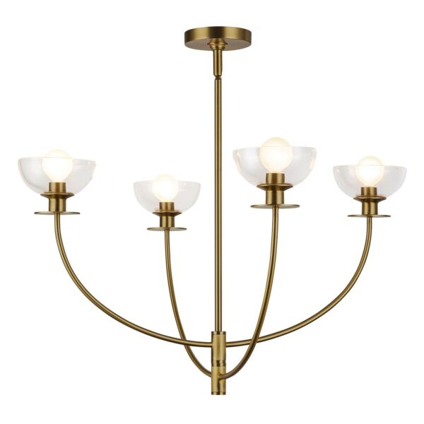 Elstead Lighting - Sylvia - ALM-SYLVIA4-BG-CL - Gold Clear Glass 4 Light Ceiling Pendant Light